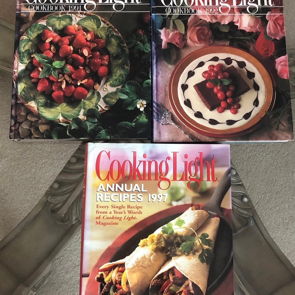 Vintage Cooking Light 1991 1992 1997 Lot of 3 Books Annunual Recipes Hard Cover